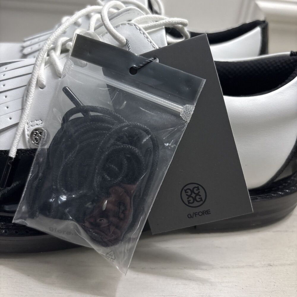 NEW G/FORE Gallivanter Smooth Leather Kiltie Derby Golf Shoes - SIZE 9 - Tuxedo - Picture 3 of 8